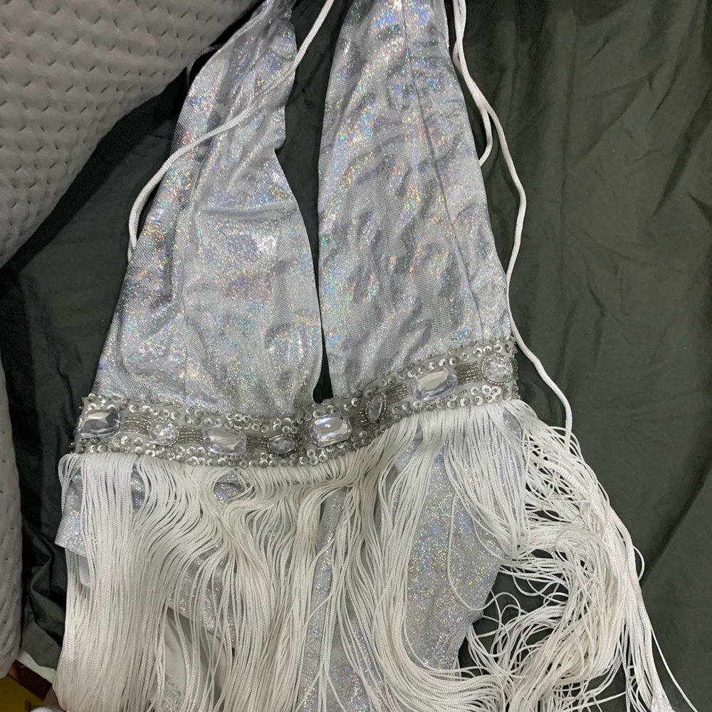 silver fringe playsuit